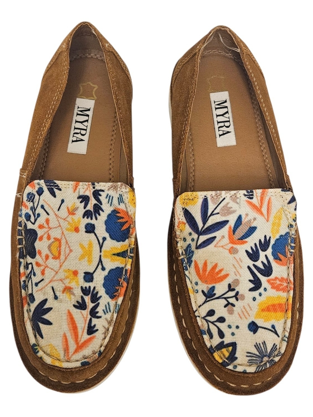 Myra Bag Brown Canvas Floral Slip-On Loafers Hazel Sneaker Slip On Womens 6 Boho
